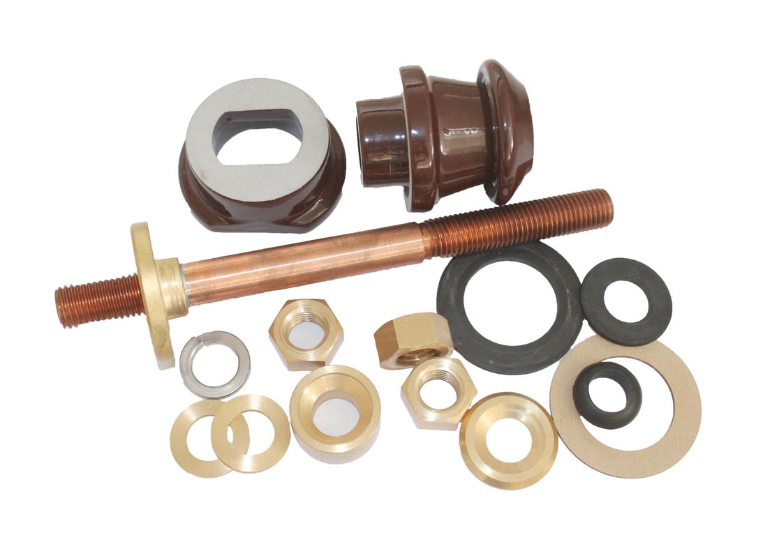 Lắp ráp ống lót bằng sứ DT1-250A với thanh cái bằng đồng