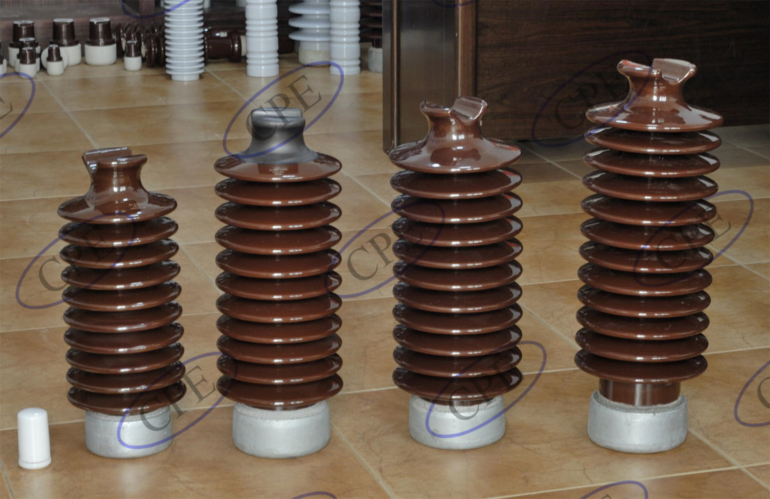 ANSI 57-6 12.5kN Vật liệu cách điện bằng sứ màu nâu nằm ngang