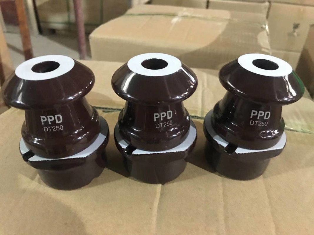Màu nâu / màu trắng Ống lót máy biến áp sứ 1kV 250A